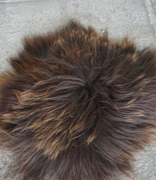 Rene Houtman IJslands Schapenvachtje | Donkerbruin | Langharig