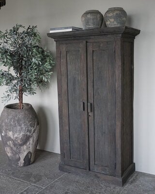 Rene Houtman Kast Hout 2-Deurs | Smal | H170 x B95 x D52 cm