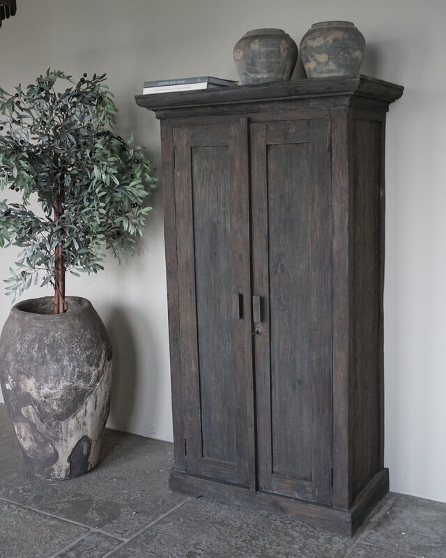 Rene Houtman Kast Hout 2-Deurs | Smal | H170 x B95 x D52 cm