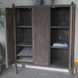 Luksa Home Collection Kast Recycled Teak Grey Caro 2-Deurs H160xB130xD48 Cm