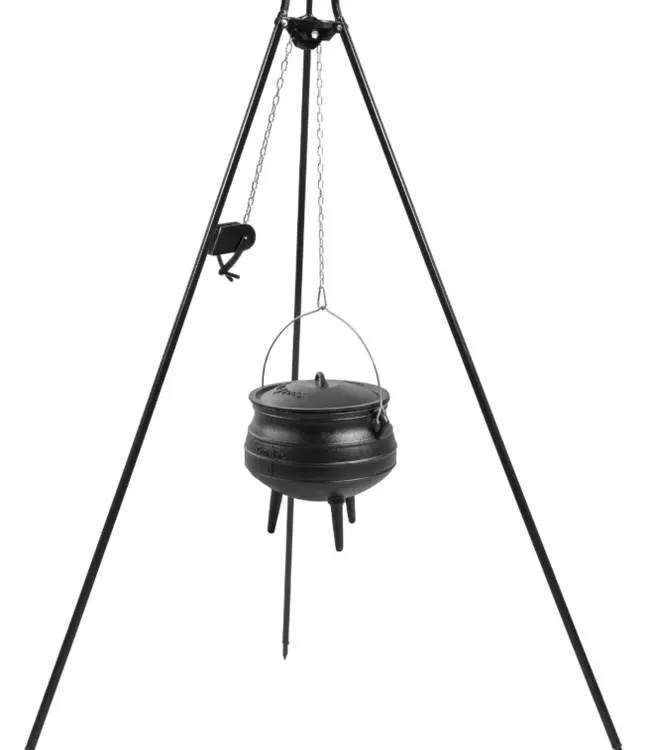 CookKing 180 cm Tripod with 9 L Cast-iron African Pot + Winch