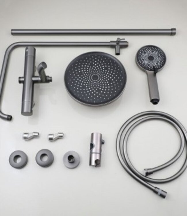 Rene Houtman Regendouche Met Badkraan | Gun Metal