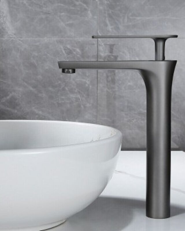 Rene Houtman Wastafel Mengkraan | Gun Metal | Hoog Model