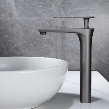Rene Houtman Wastafel Mengkraan | Gun Metal | Hoog Model