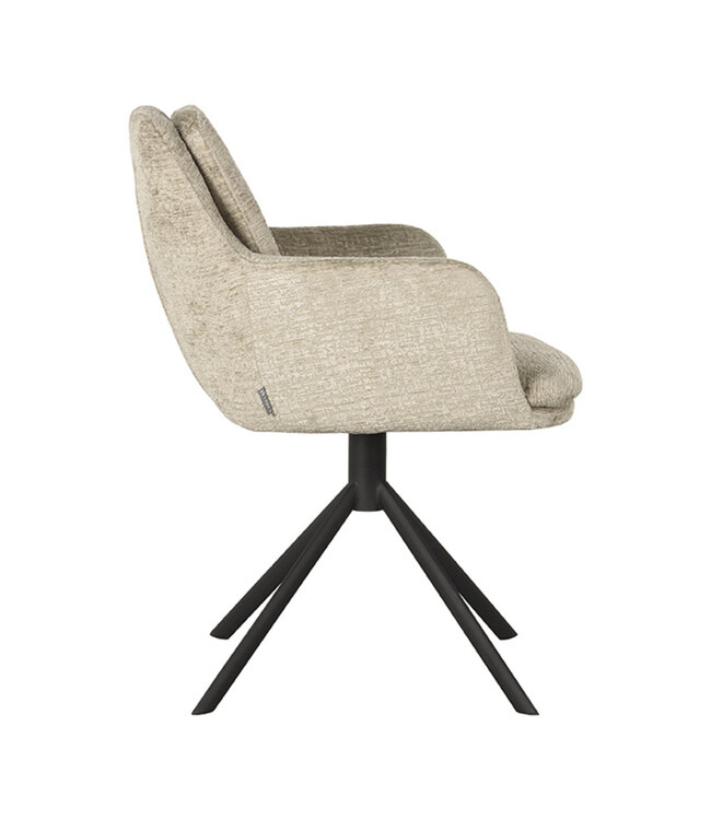 LABEL51 LABEL51 Eetkamerstoel Joy - Beige - Fluweel
