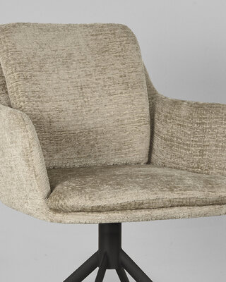 LABEL51 LABEL51 Eetkamerstoel Joy - Beige - Fluweel