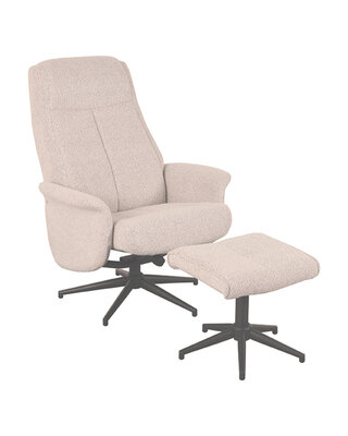 LABEL51 Relaxfauteuil Bergen + Ottomane 77x76x105 cm