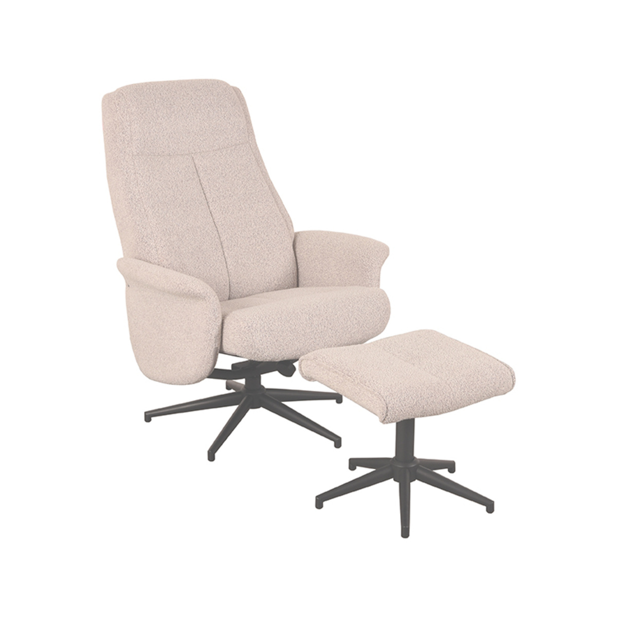 LABEL51 Relaxfauteuil Bergen + Ottomane 77x76x105 cm