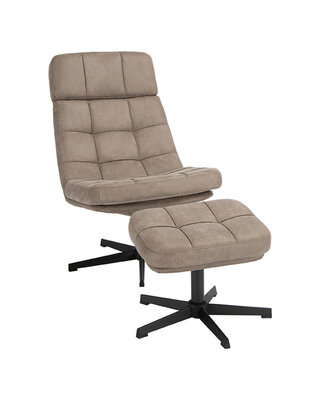 LABEL51 Relaxfauteuil Alvar + Ottomane 53x57x83 cm