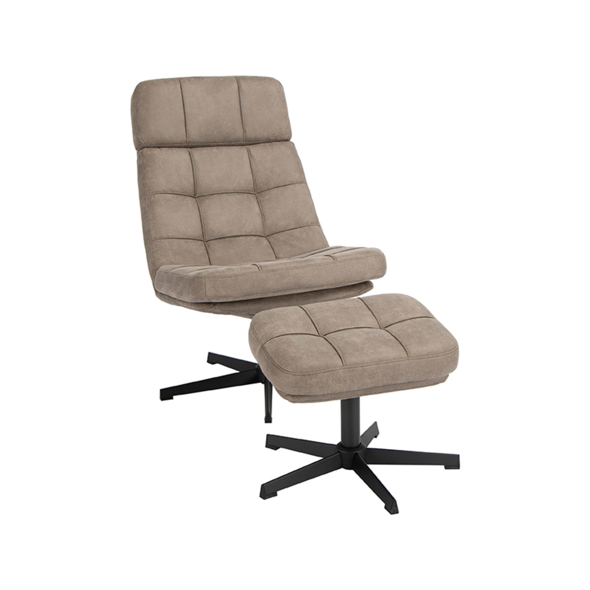 LABEL51 Relaxfauteuil Alvar + Ottomane 53x57x83 cm