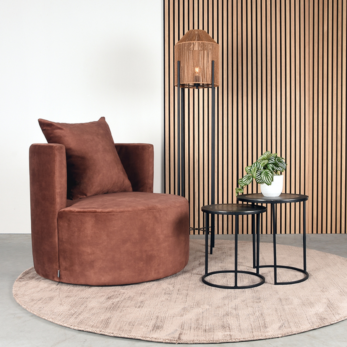 LABEL51 LABEL51 Fauteuil Evy - Rust - Velours