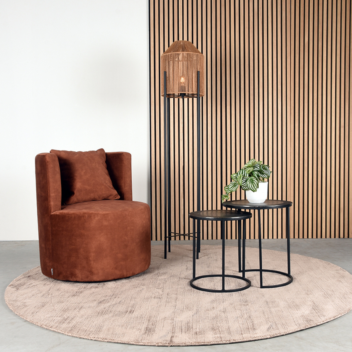 LABEL51 LABEL51 Fauteuil Evy - Rust - Velours