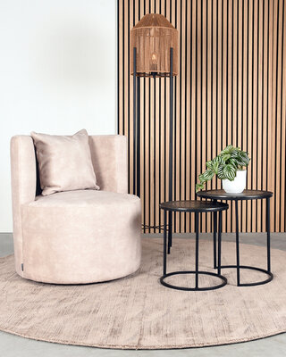 LABEL51 LABEL51 Fauteuil Evy - Naturel - Velours