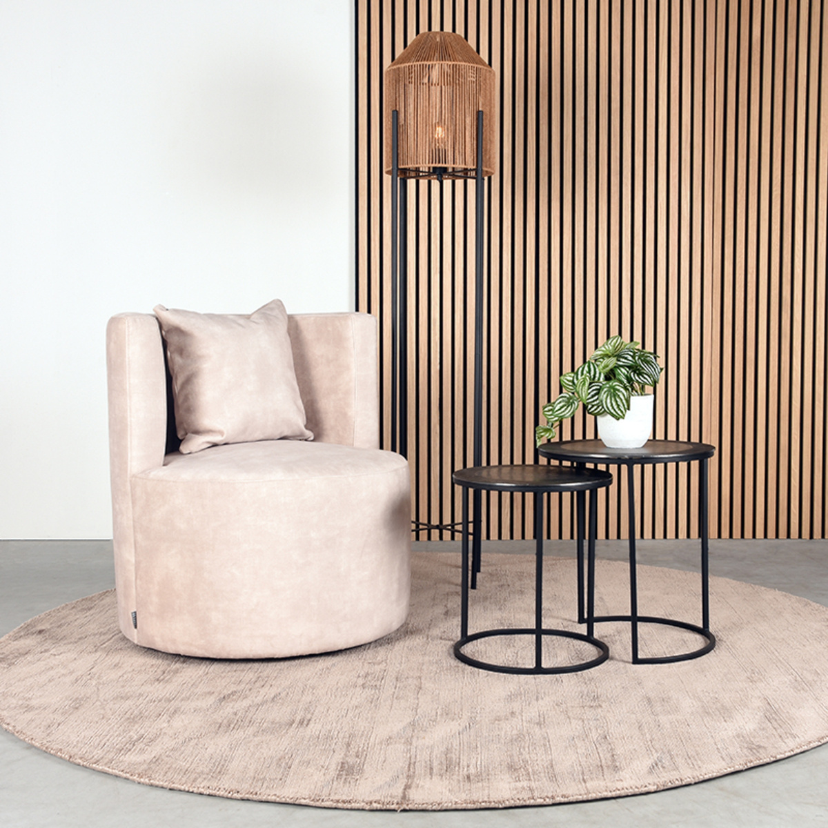 LABEL51 LABEL51 Fauteuil Evy - Naturel - Velours