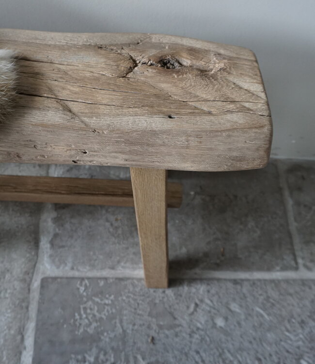 Rene Houtman Oud Eikenhouten Bankje | H46 x B84 x D21,5 cm