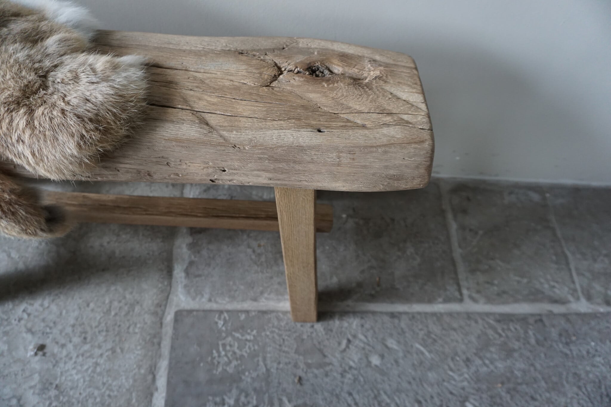 Rene Houtman Oud Eikenhouten Bankje | H46 x B84 x D21,5 cm
