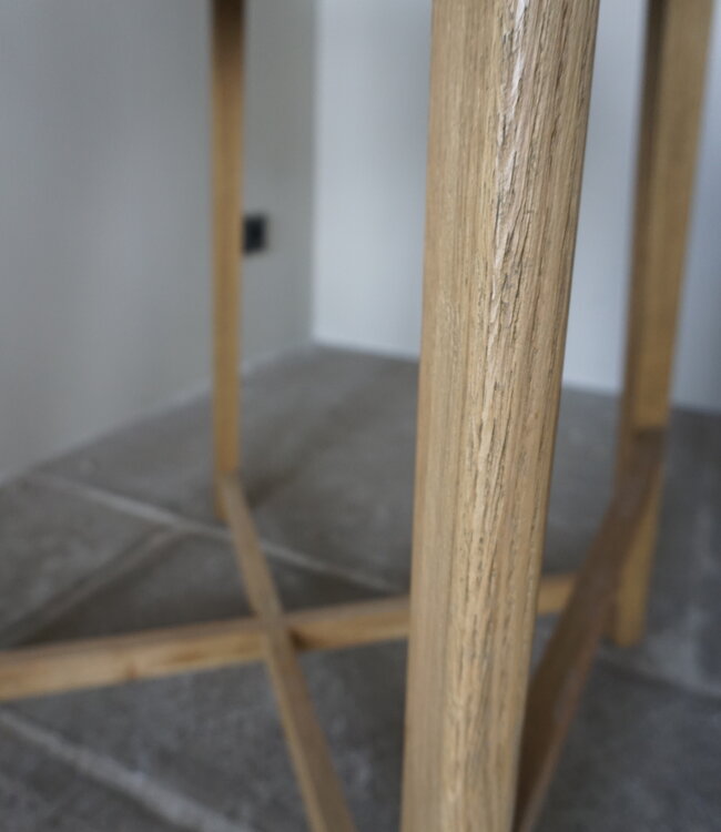 Rene Houtman Woodie (woody) Barstoel Licht Grijs Linnen Met Losse Hoes