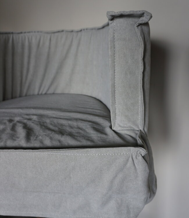 Rene Houtman Woodie (woody) Barstoel Licht Grijs Linnen Met Losse Hoes