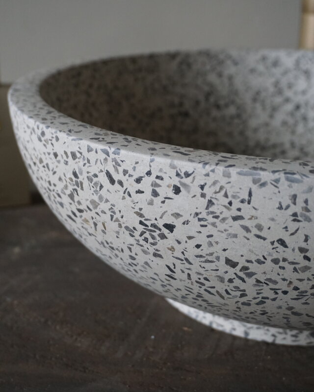 Differnz Waskom Terrazzo | Zwart Wit | Ø 40 x H15 cm