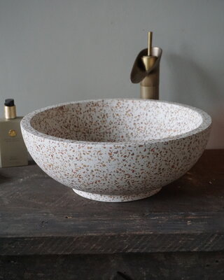 Differnz Waskom Terrazzo | Bruin Beige | Ø 40 x H15 cm