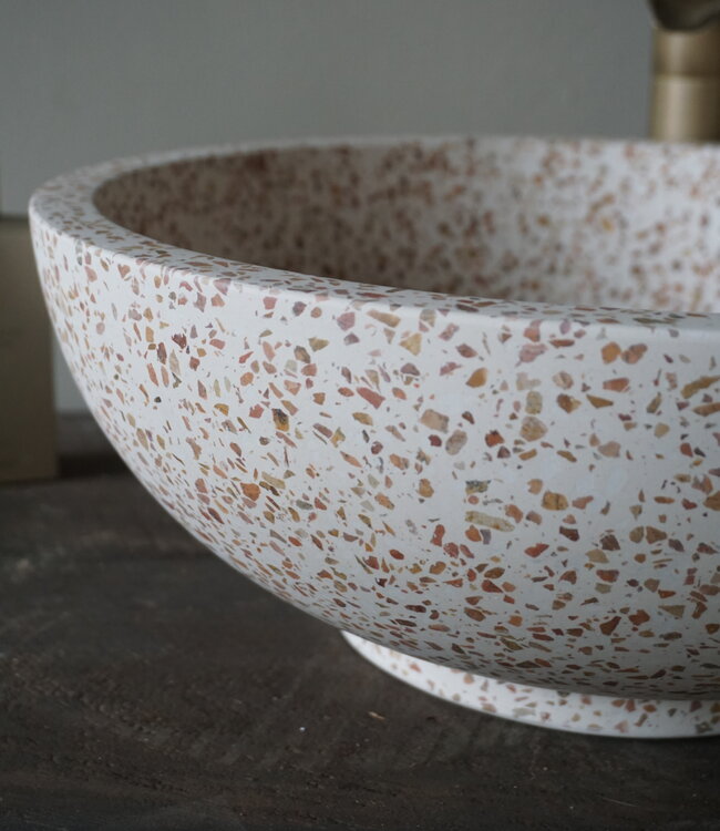 Differnz Waskom Terrazzo | Bruin Beige | Ø 40 x H15 cm