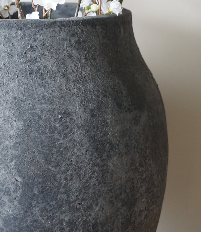 Brynxz Bol Vaas Lang Steen Zwart/Grijs H60xB32