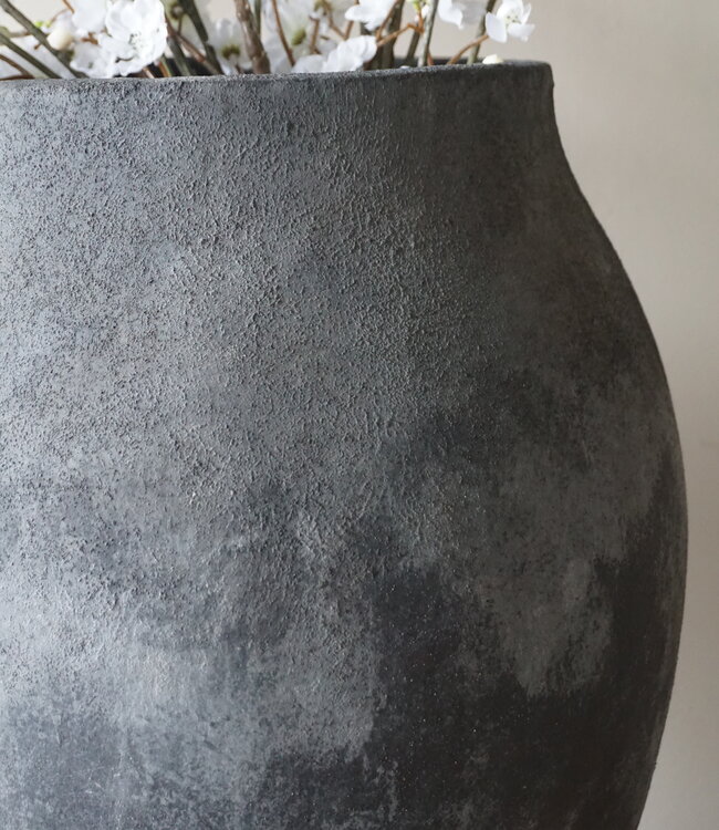 Brynxz Bol Vaas Lang Steen Zwart/Grijs H60xB31