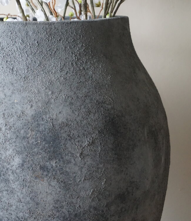 Brynxz Bol Vaas Lang Steen Zwart/Grijs H60xB33