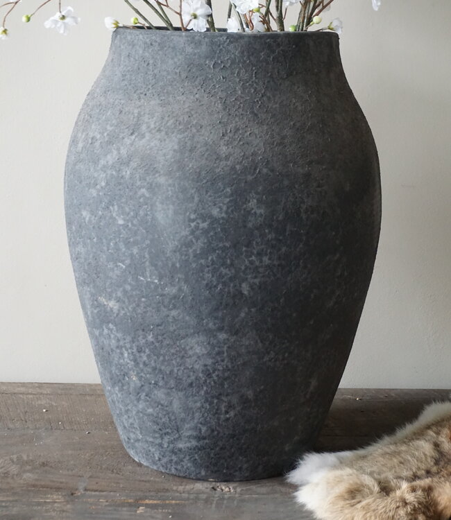 Brynxz Bol Vaas Lang Steen Zwart/Grijs H60xB33.5