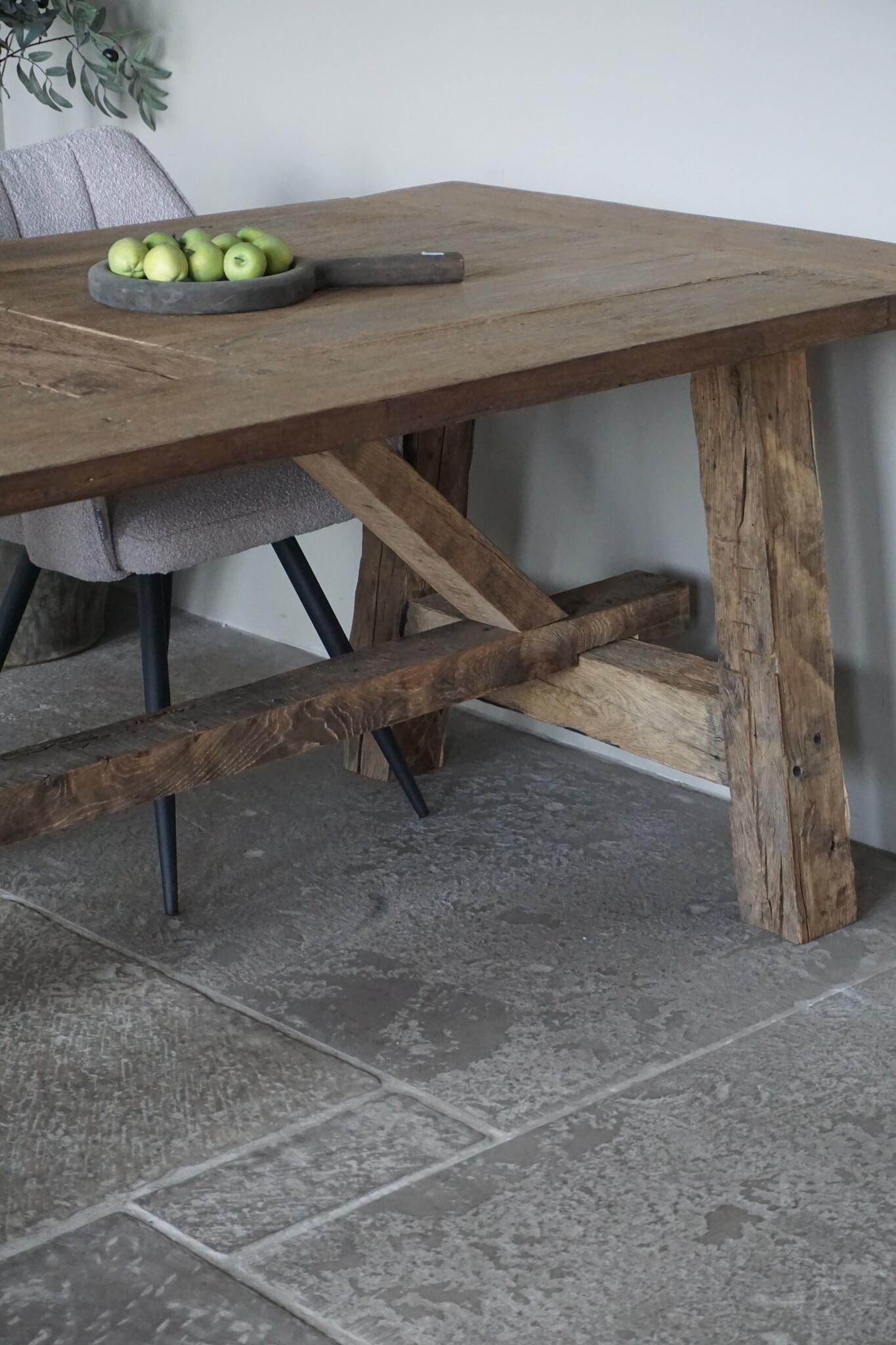 Rene Houtman Oud Eikenhouten Tafel | L220 x B100 x H78.5 cm