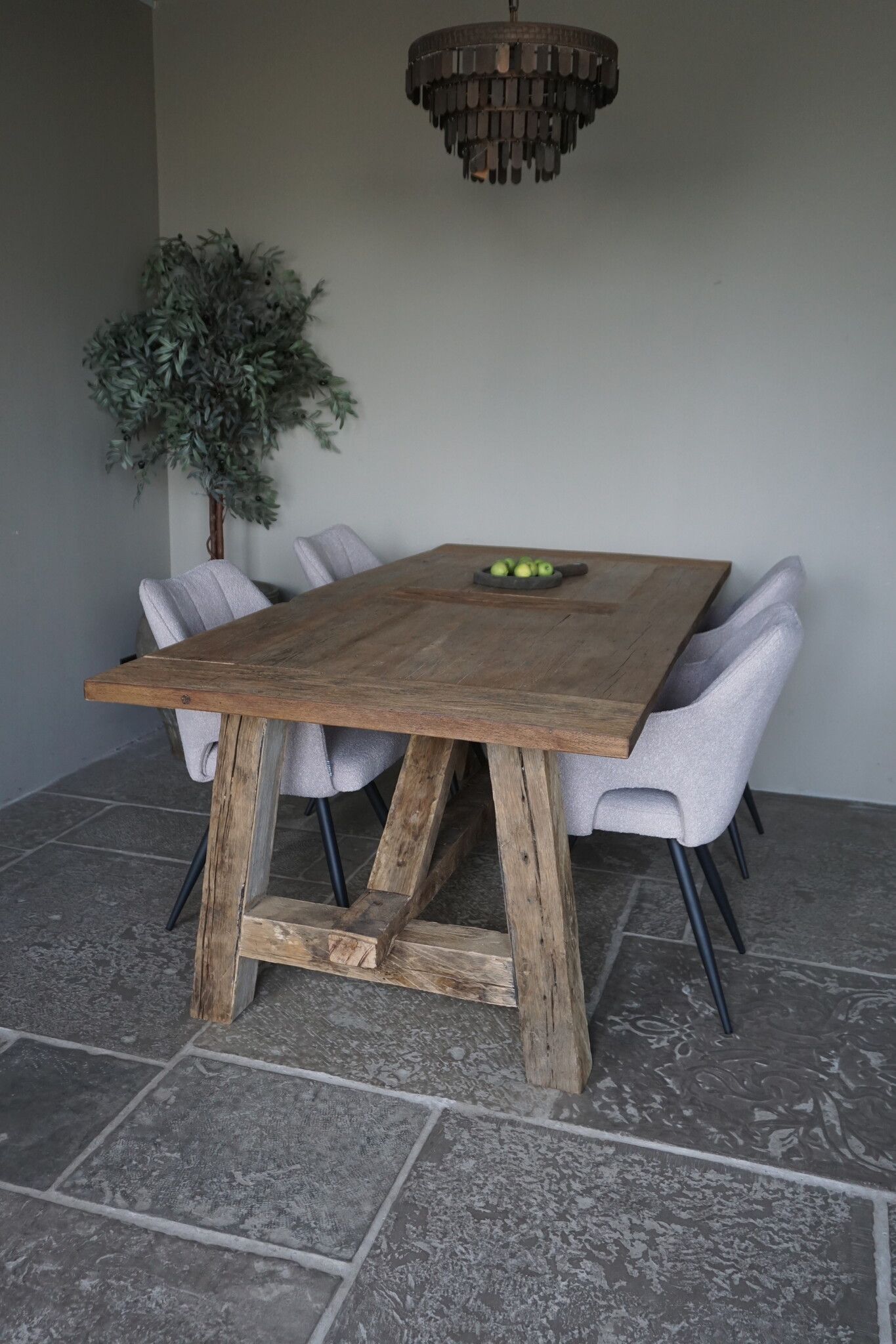 Rene Houtman Oud Eikenhouten Tafel | L220 x B100 x H78.5 cm