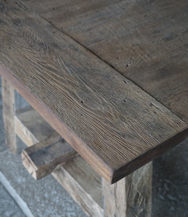 Rene Houtman Oud Eikenhouten Tafel | L220 x B100 x H78.5 cm