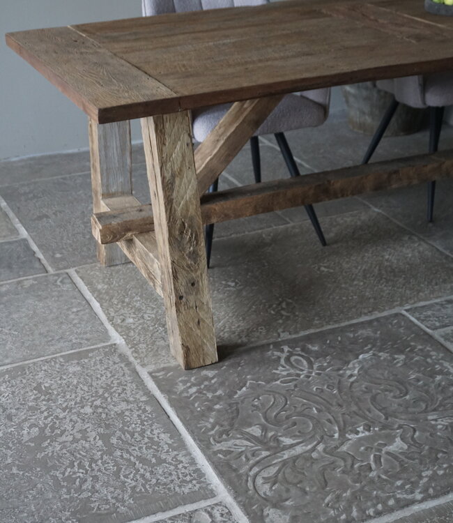 Rene Houtman Oud Eikenhouten Tafel | L220 x B100 x H78.5 cm