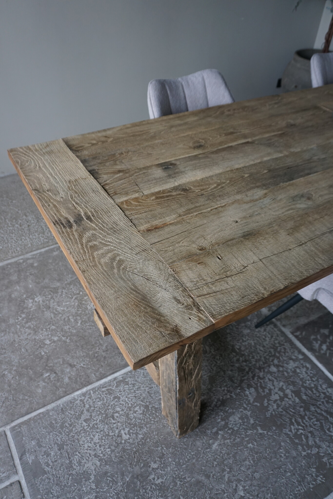 Rene Houtman Oud Eikenhouten Tafel | L300 x B100 x H78.5 cm