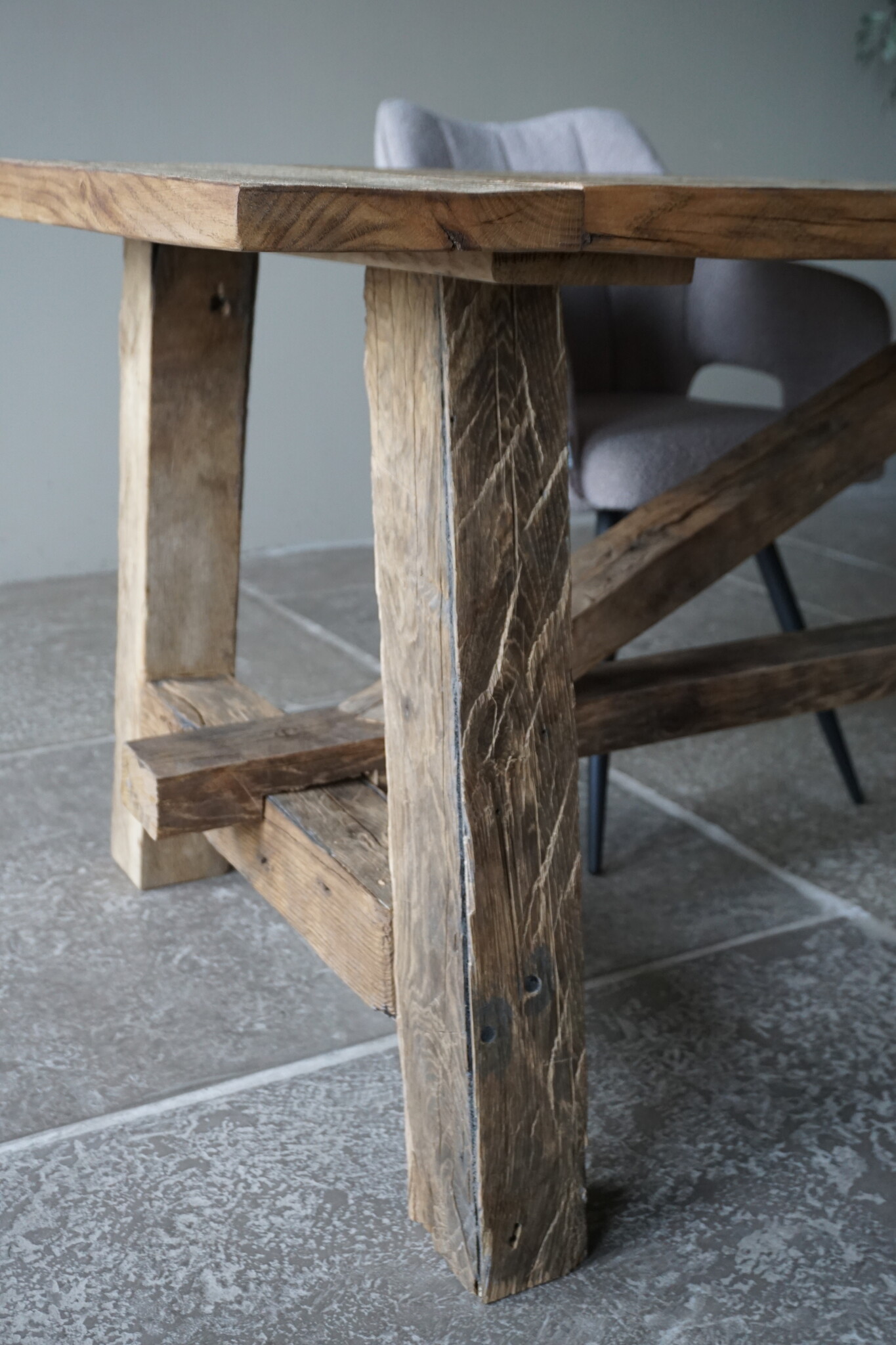 Rene Houtman Oud Eikenhouten Tafel | L300 x B100 x H78.5 cm