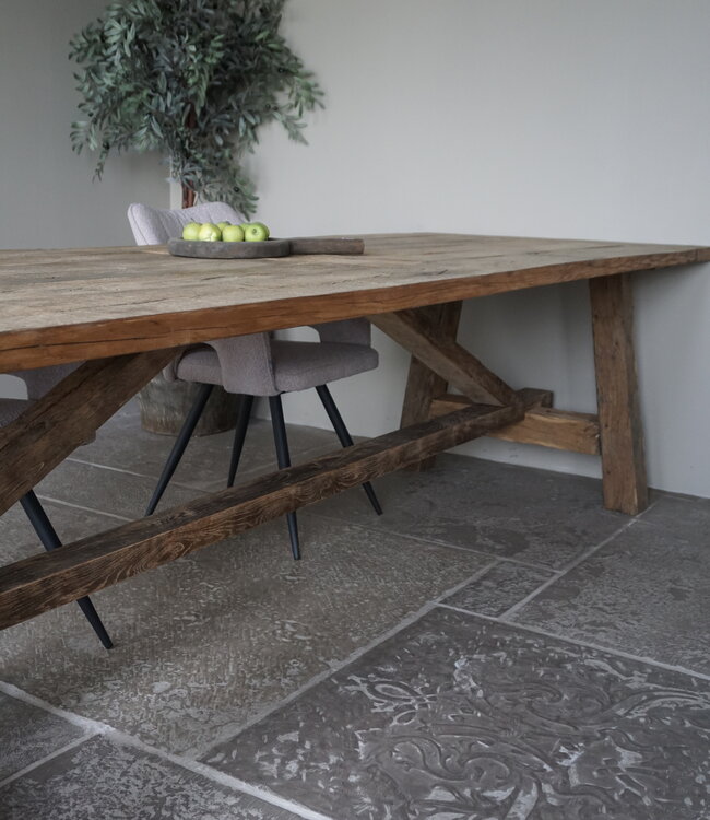 Rene Houtman Oud Eikenhouten Tafel | L300 x B100 x H78.5 cm