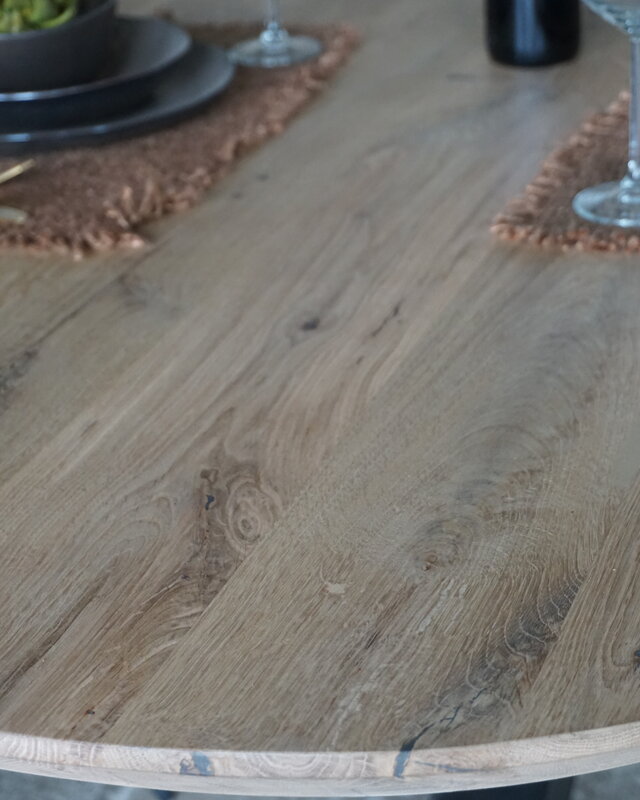 Rene Houtman Massief Eikenhouten Tafel Deens Ovaal - Kies Maat & Onderstel