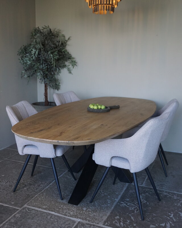 Rene Houtman Massief Eikenhouten Tafel Deens Ovaal - Kies Maat & Onderstel