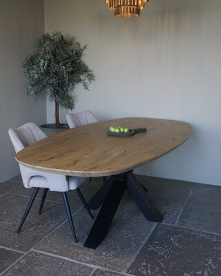 Rene Houtman Massief Eikenhouten Tafel Deens Ovaal - Kies Maat & Onderstel
