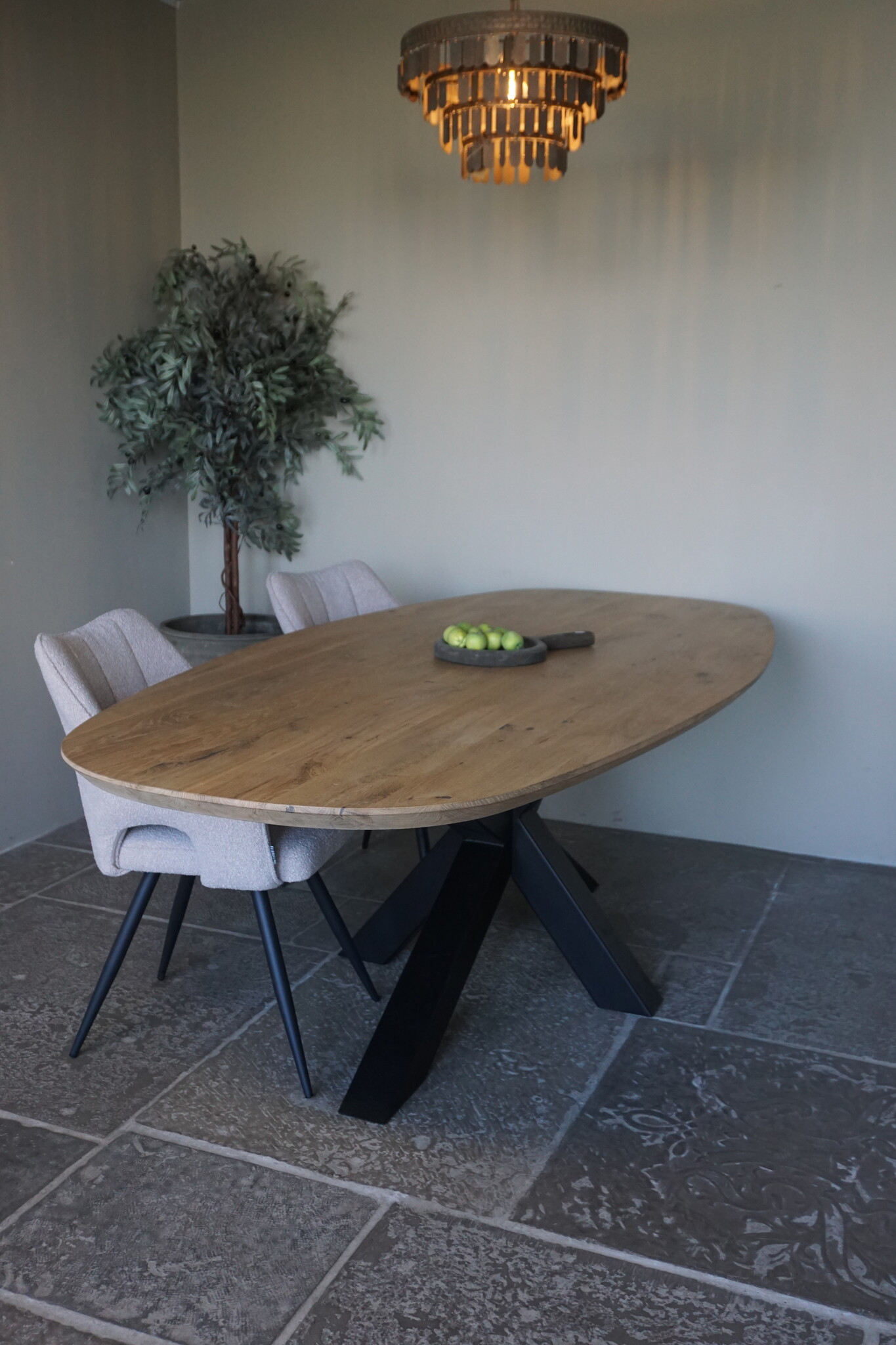 Massief Eikenhouten Tafel Deens Ovaal - Kies Maat & Onderstel | Eiken ...