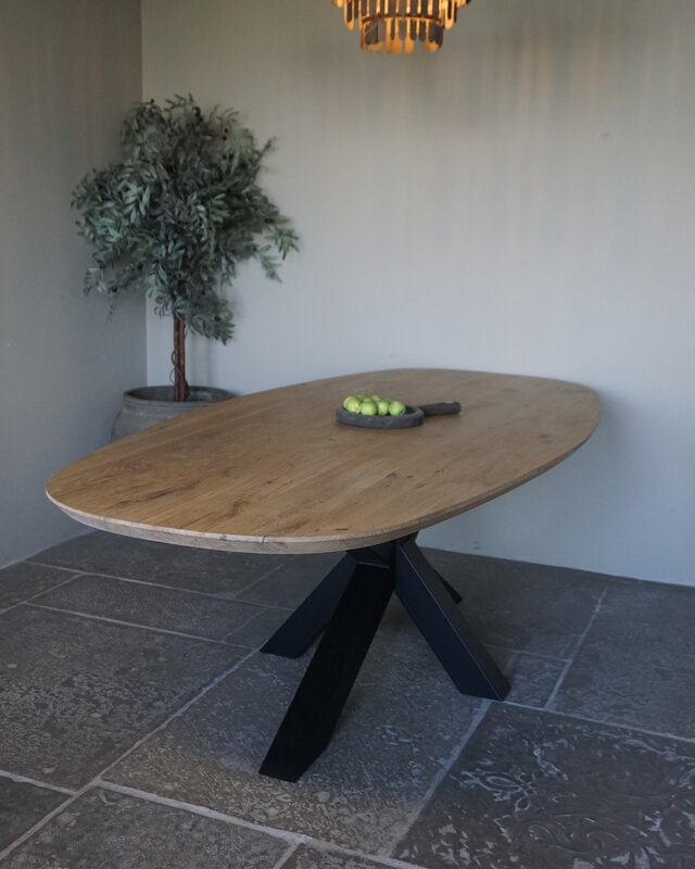 Rene Houtman Massief Eikenhouten Tafel Deens Ovaal - Kies Maat & Onderstel