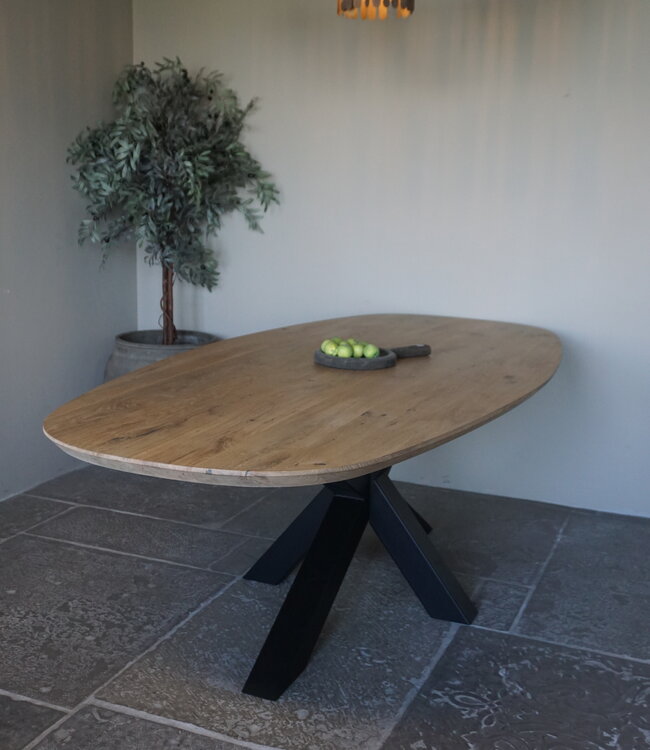 Rene Houtman Massief Eikenhouten Tafel Deens Ovaal - Kies Maat & Onderstel
