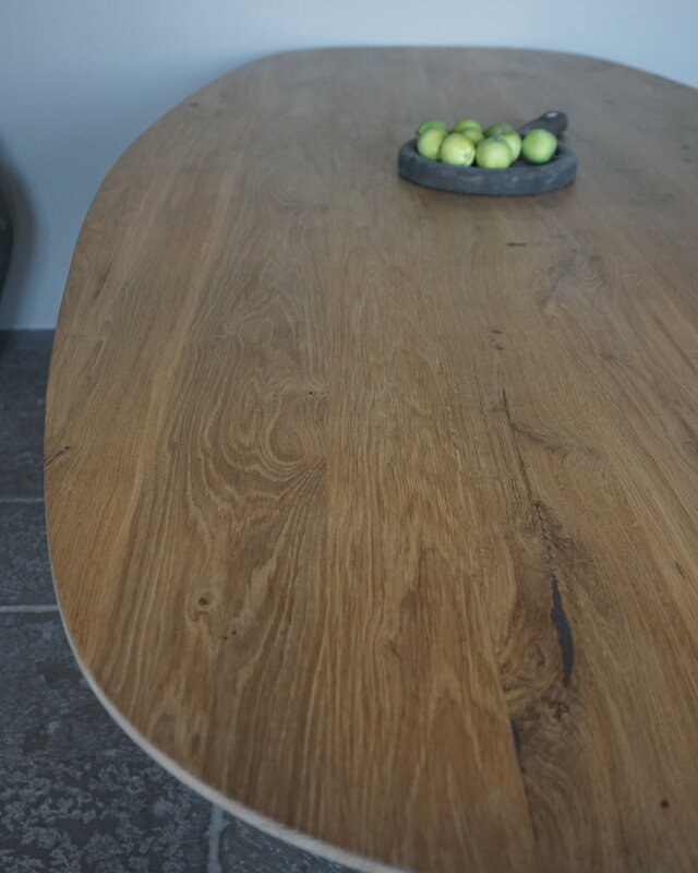Rene Houtman Massief Eikenhouten Tafel Deens Ovaal - Kies Maat & Onderstel