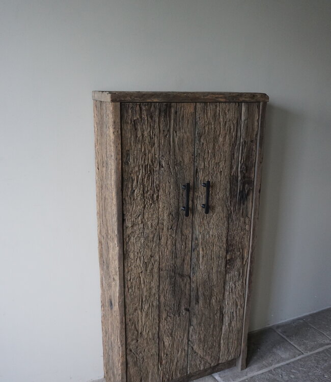 Rene Houtman Kast Massief Oud Eikenhout Geborsteld - Kies Maat