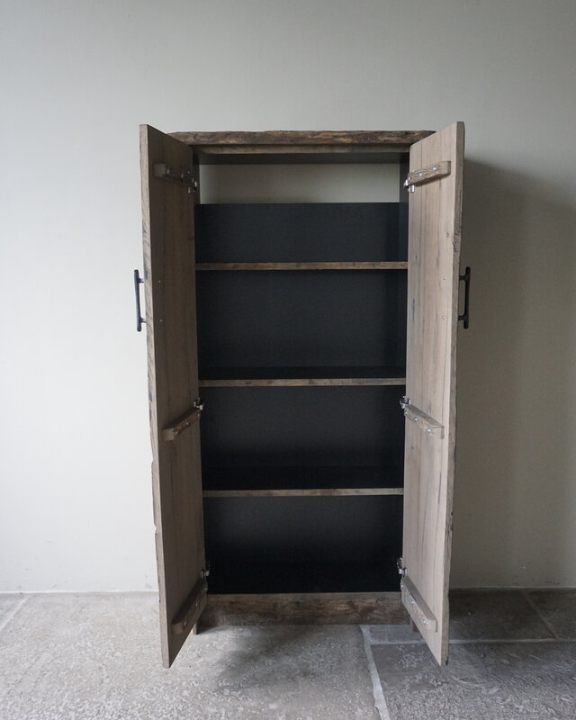 Rene Houtman Kast Massief Oud Eikenhout Geborsteld - Kies Maat