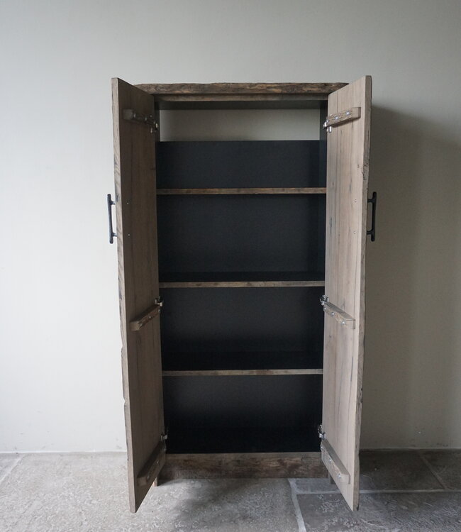 Rene Houtman Kast Massief Oud Eikenhout Geborsteld - Kies Maat