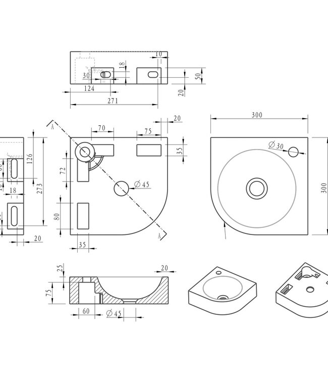 Wiesbaden Wiesbaden hamerslag hoekfontein 30x30x10 cm hardsteen gezoet