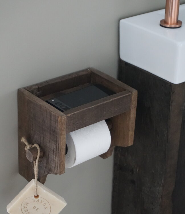 Rene Houtman Toiletrolhouder | Met Bakje | H20 x B20 x D14 cm