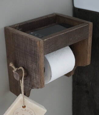 Rene Houtman Toiletrolhouder | Met Bakje | H20 x B20 x D14 cm