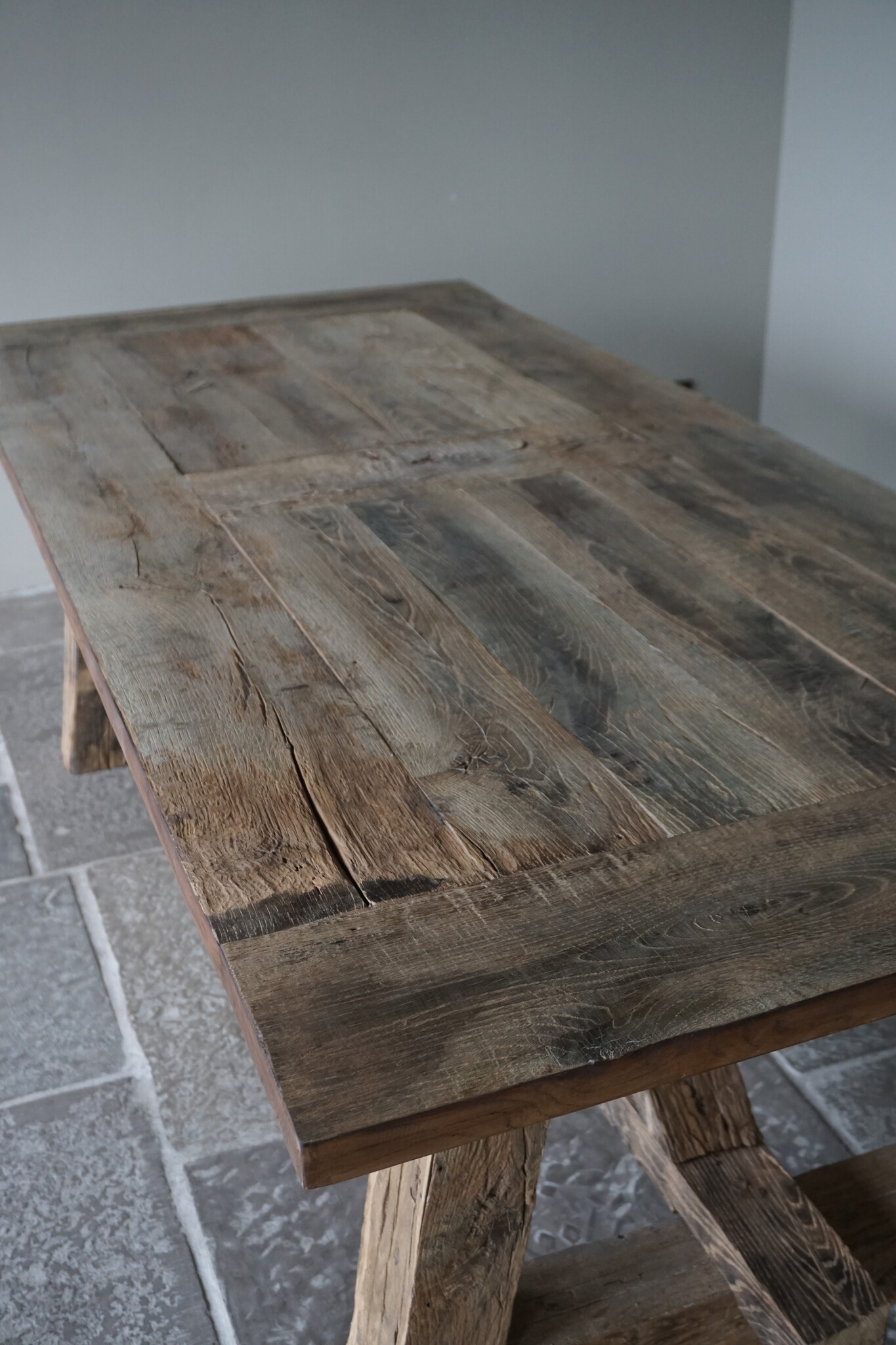 Rene Houtman Oud Eikenhouten Tafel | L220 x B100 x H79 cm